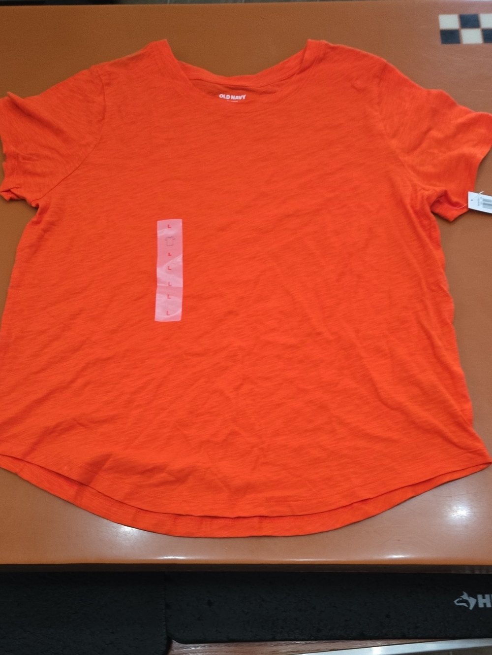 Old Navy Orange Short Sleeve Crew Tee, Size Large